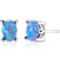 Silberne Ohrringe mit hellblauen Opalen Jula