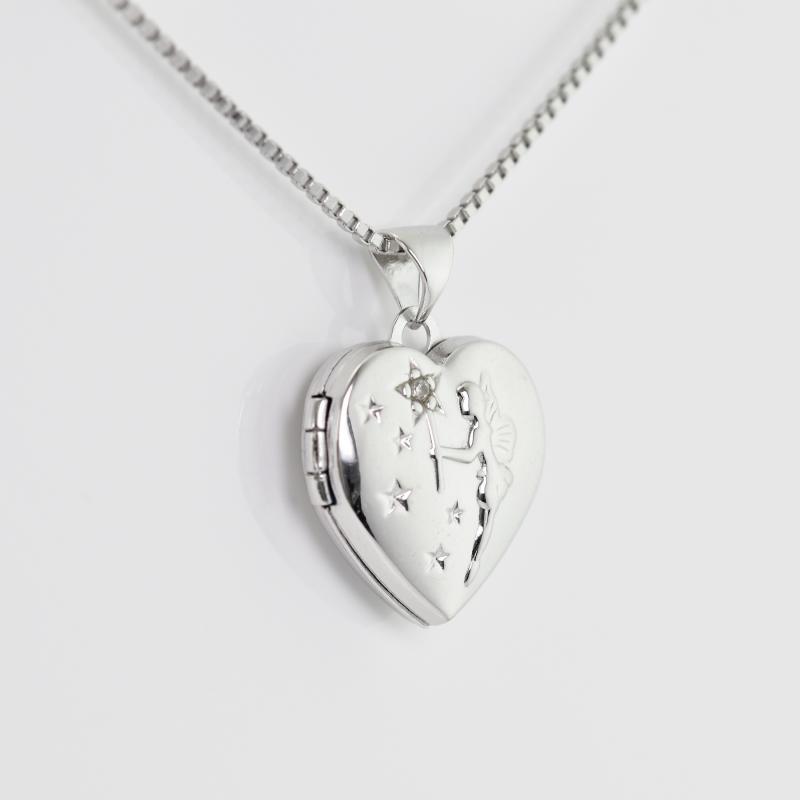 Herzchen-Medaillon aus Silber mit Diamanten Charise 15029