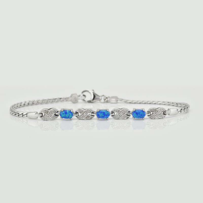 Silbernes Armband mit blauen Opalen Clio 16239