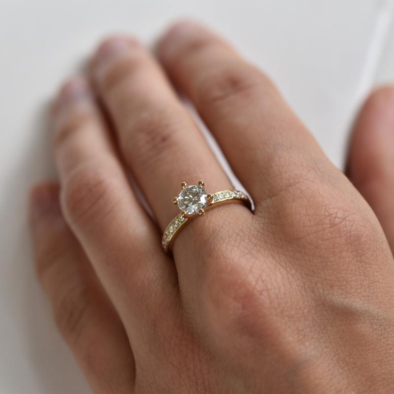 Hand mit Diamantring für Verlobung 20669