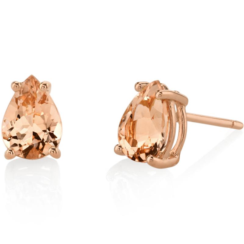 Ohrringe aus Gold mit Pear Morganiten