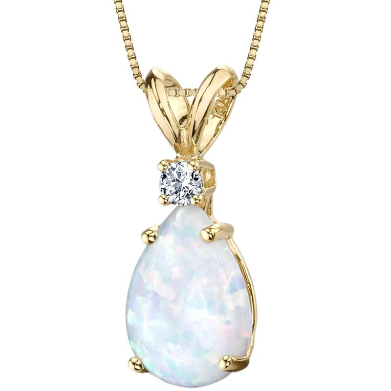 Goldene Kette mit Opal und Diamanten 22979