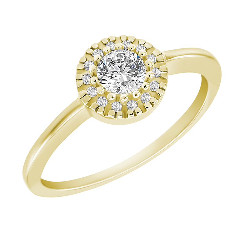 Verlobungsset mit Halo Ring und Diamanten Lieta 24359