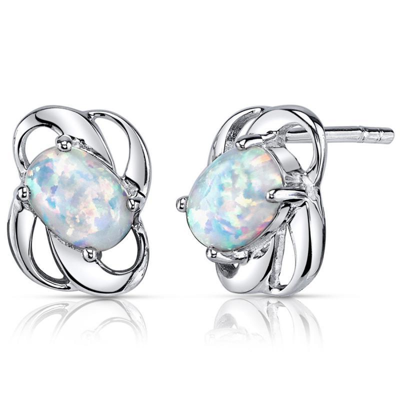 Silberne Ohrringe mit weiße Opalen Sanvali