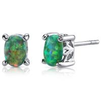 Silberne Ohrringe mit grünen Opalen Ramya