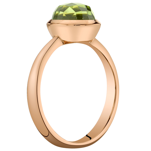 Ring aus Roségold mit Olivin Thersites 26029