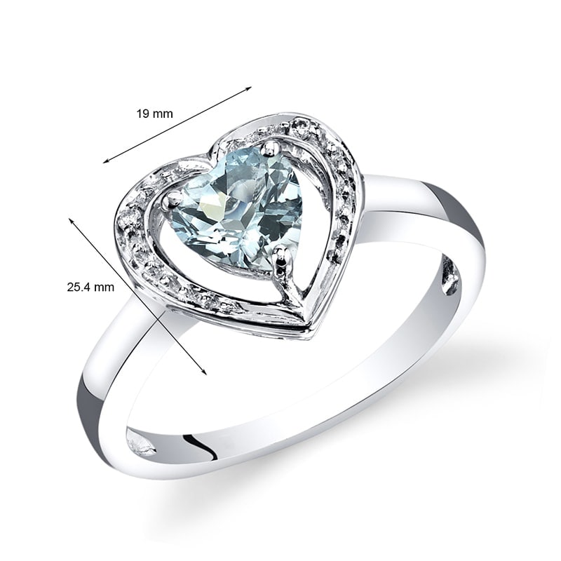 Goldener Ring mit Aquamarinherz und Diamanten Parvin 27349