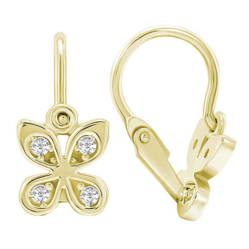 Goldene Ohrringe für Kinder in Schmetterlingsform Madeleine 30969