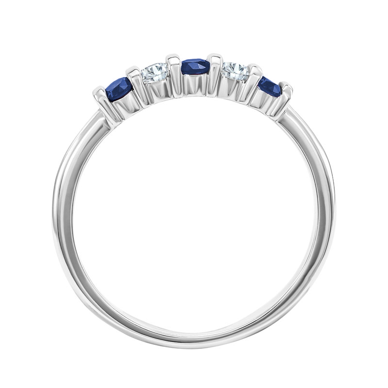 Eternity-Ring aus Platin mit Saphiren und Diamanten Cossot 31969