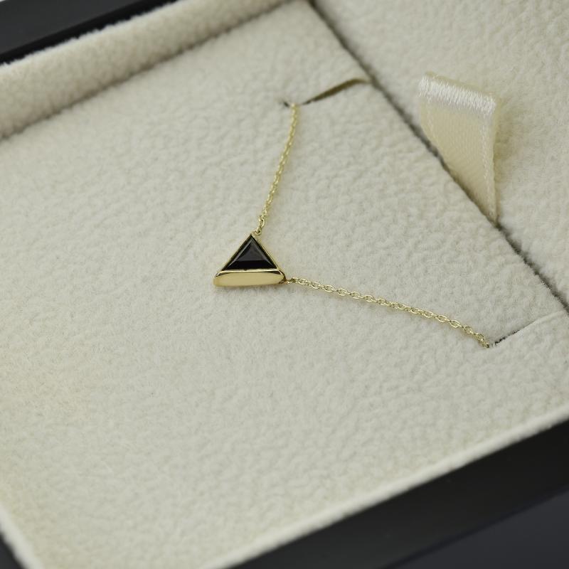 Goldene Halskette mit schwarzem Diamant Baya 32459