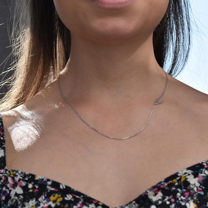 Personalisierte Halskette mit Buchstabe Lupe 32559