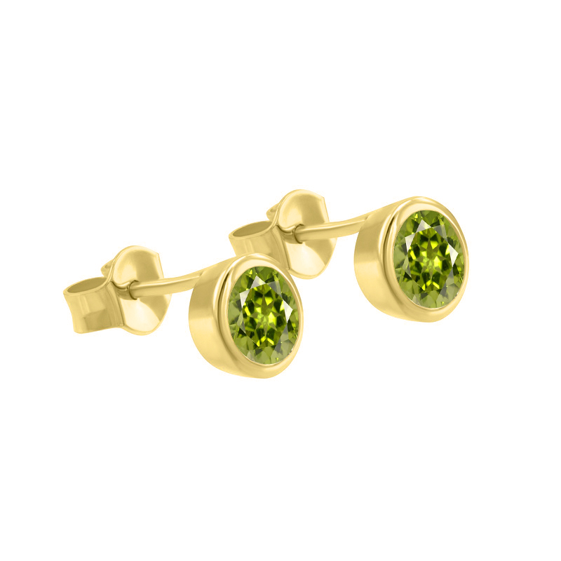 Goldene Ohrringe mit Olivinen Wetty 32869
