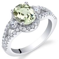 Silberne Ring mit grünem Amethyst Huim