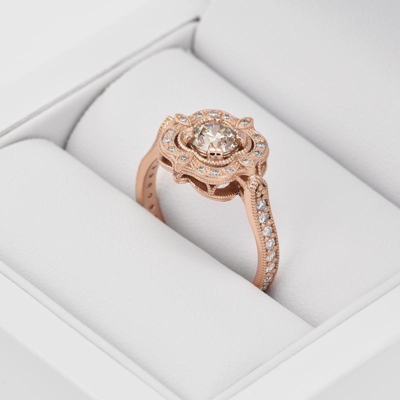 Verlobungsring im Vintage-Stil aus Gold mit Diamanten Lomenie 35769