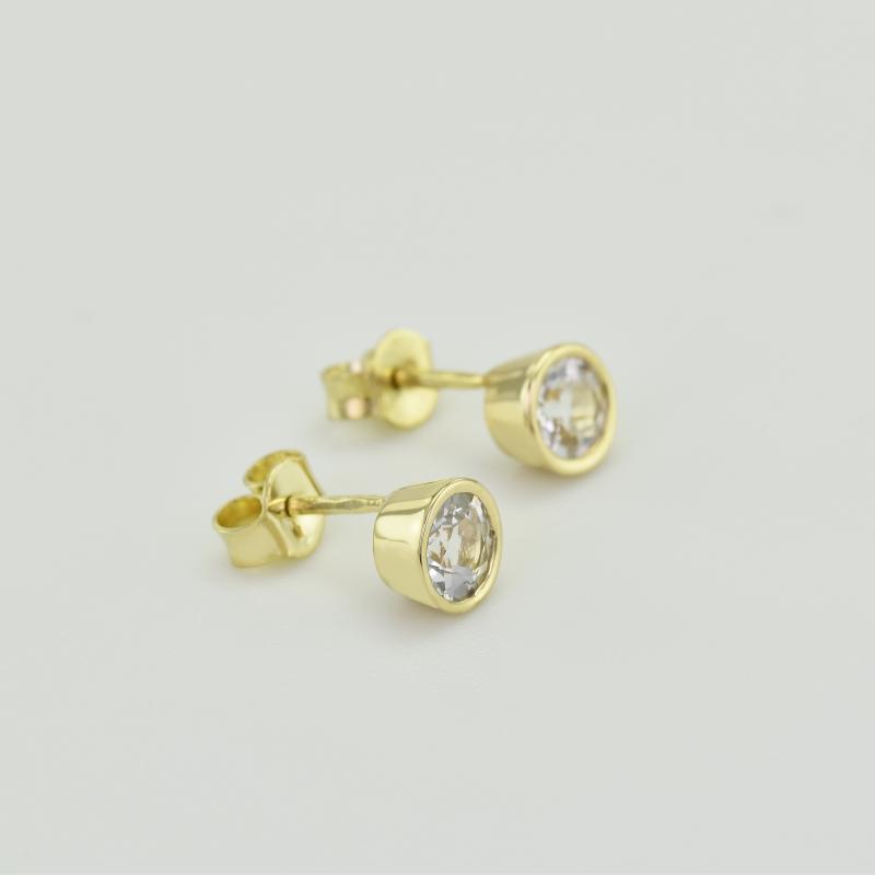 Ohrringe aus Gold mit weißen Topasen Wetty 38039