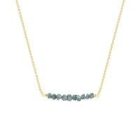 Goldener Choker mit blauen ungeschliffenen Diamanten Inaku