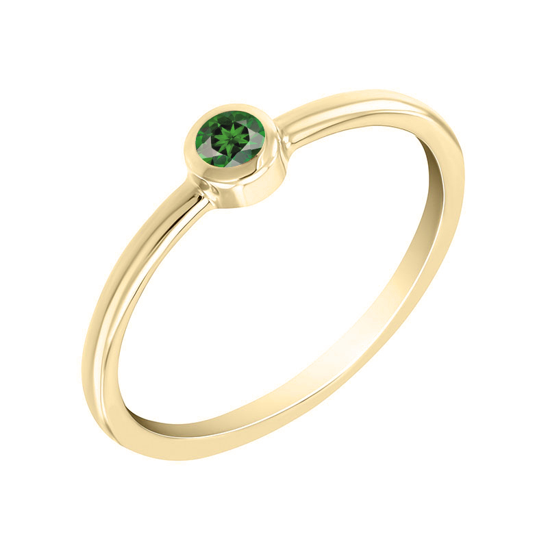 Goldener minimalistischer Ring mit Tsavorit Granat Ruziol