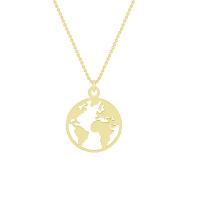 Goldene Halskette mit Weltkarte World
