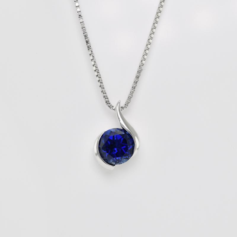 Silberanhänger mit blauem Saphir 4549