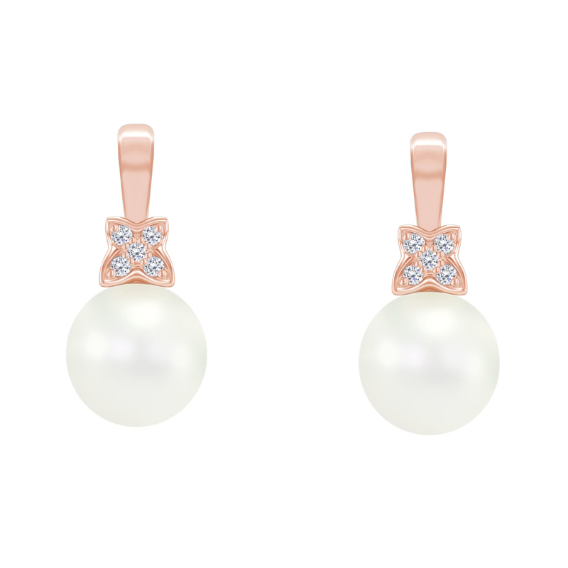 Elegante Perlenohrringe mit Diamanten Barbary 48359