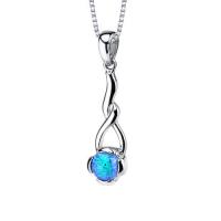 Silberne Halskette mit blauem Opal Kaia
