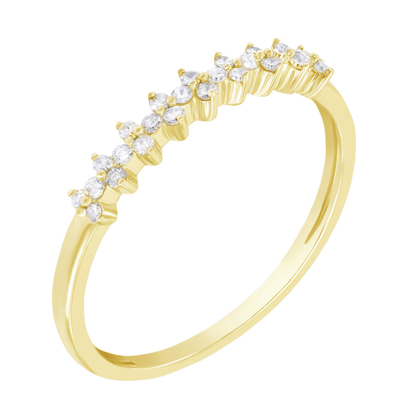 Romantischer Gelbgold Ring mit Diamanten 49409
