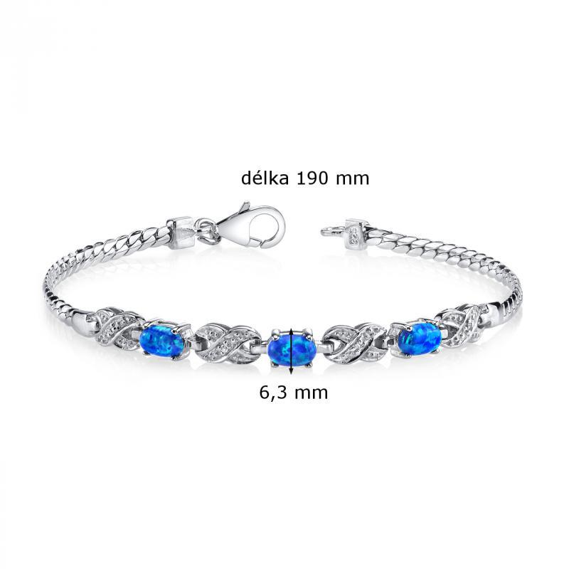 Silbernes Armband mit blauen Opalen Clio 5989