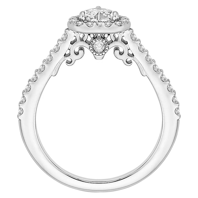 Diamant im Form von Herzen im Verlobungsring 60919