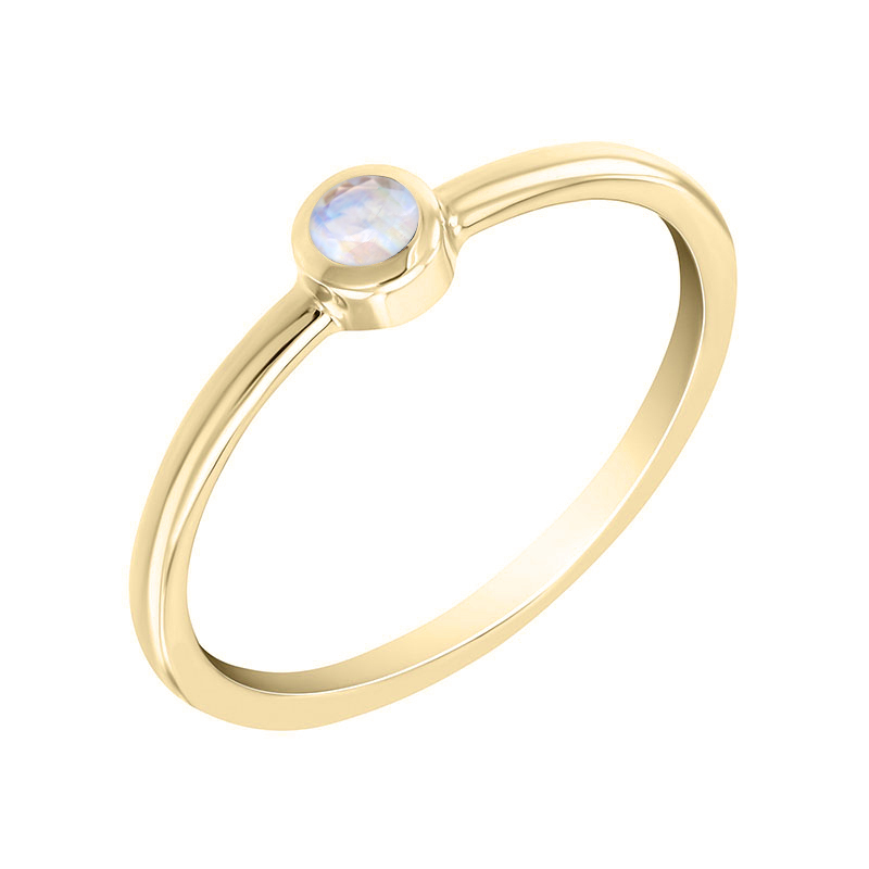 Goldener minimalistischer Ring mit Mondstein Emilien