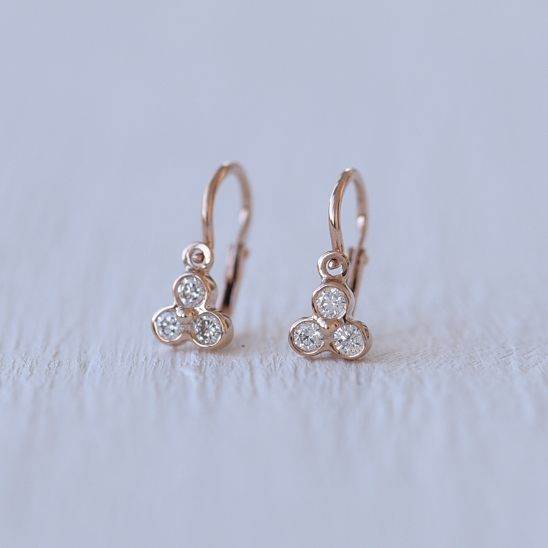 Goldene Ohrringe für Kinder mit Diamanten Jasmine 63789