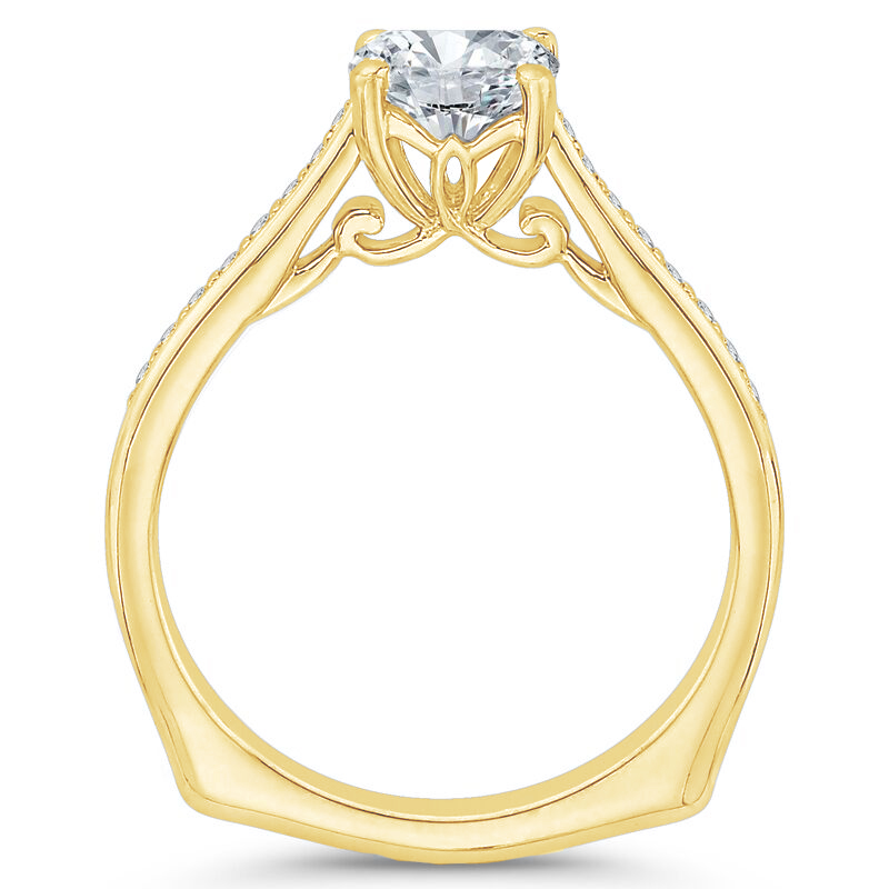 Verlobungsring aus Gold mit seitlichen Diamanten Demetria