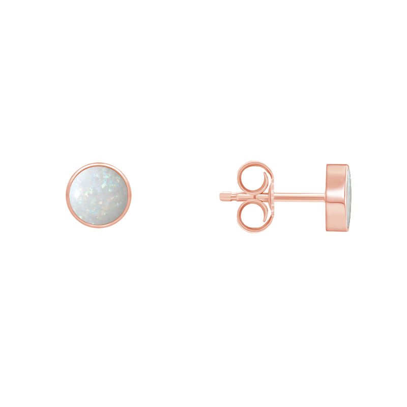 Minimalistische Goldohrringe mit weißen Opalen Aurinda 71679