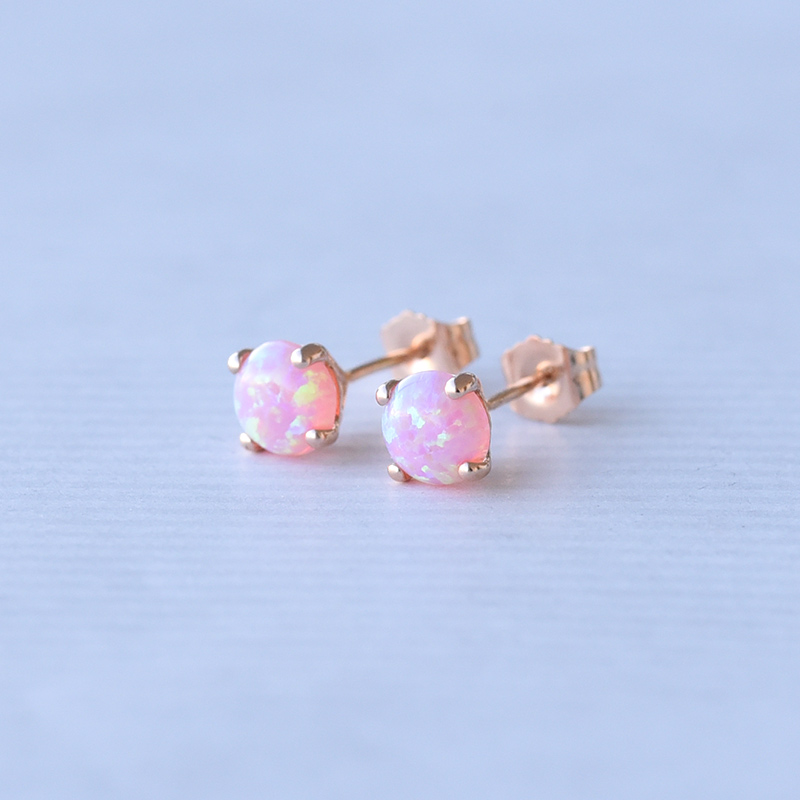 Goldohrringe mit rosa Opalen Hulda 72609