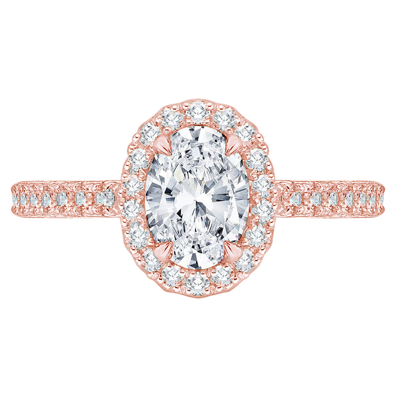 Rosegold Verlobungsring voll von Diamanten 74309