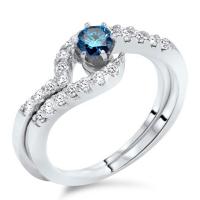 Diamantset mit blauen Diamanten Hortencia