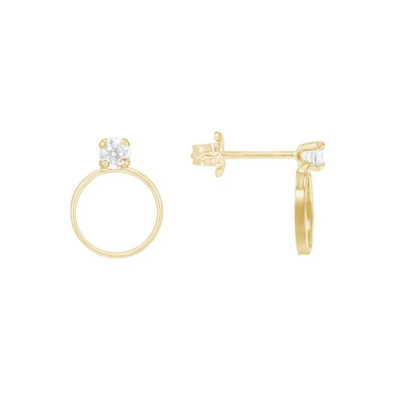 Goldene minimalistische Ohrringe mit Zirkonia Milla 84109
