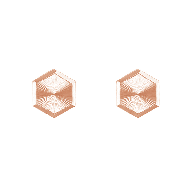 Goldene Ohrringe in Hexagon-Form 84119