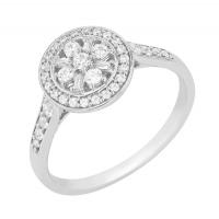 Halo-Ring besetzt mit glänzenden Diamanten Adelina