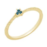 Zarter silberner Ring mit blauen Diamanten Itsaso