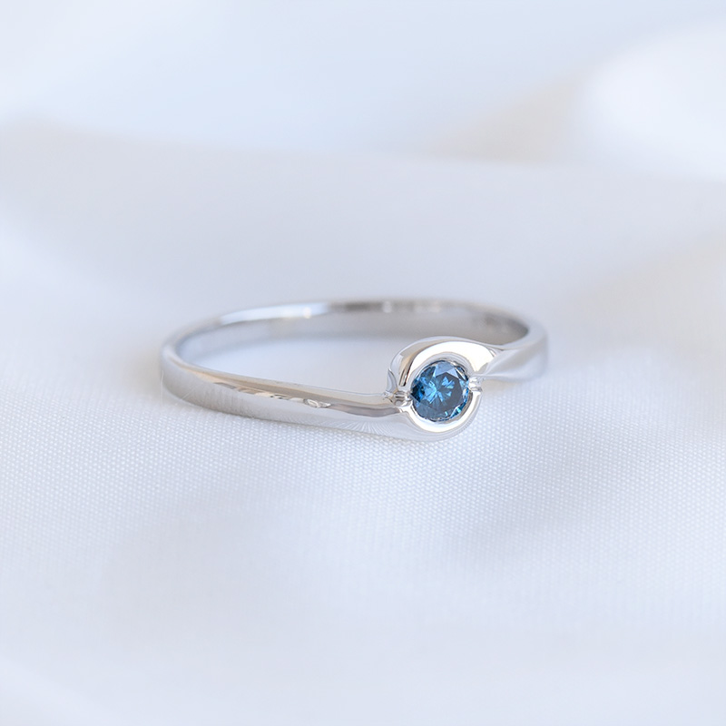 Verlobungsring mit blauem Diamant Zanzo 93489
